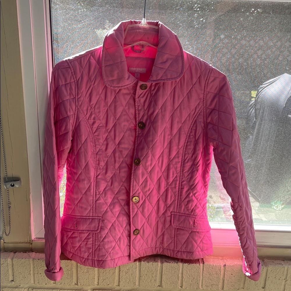 Lilly Pulitzer Vibrant Pink Quilted Puffer Jacket